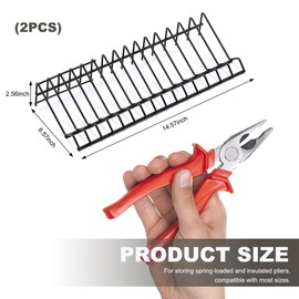 Wevdn 2 PCS Plier Organizer Drawer Storage Rack for 30 Pliers, Metal Plier Wrench Cutter Organizer for Tool Box Drawer, Tool Box Storage Organization Holder, Car Accessories