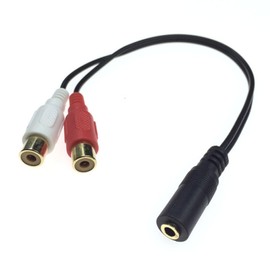 Xolixorium 3.5mm Female to 2 RCA Female Converter Adapter Cable – Gold Plated Stereo AUX Splitter – Connects Smartphones, Tablets to Amplifiers, Speakers – 20cm Durable PVC Jacket