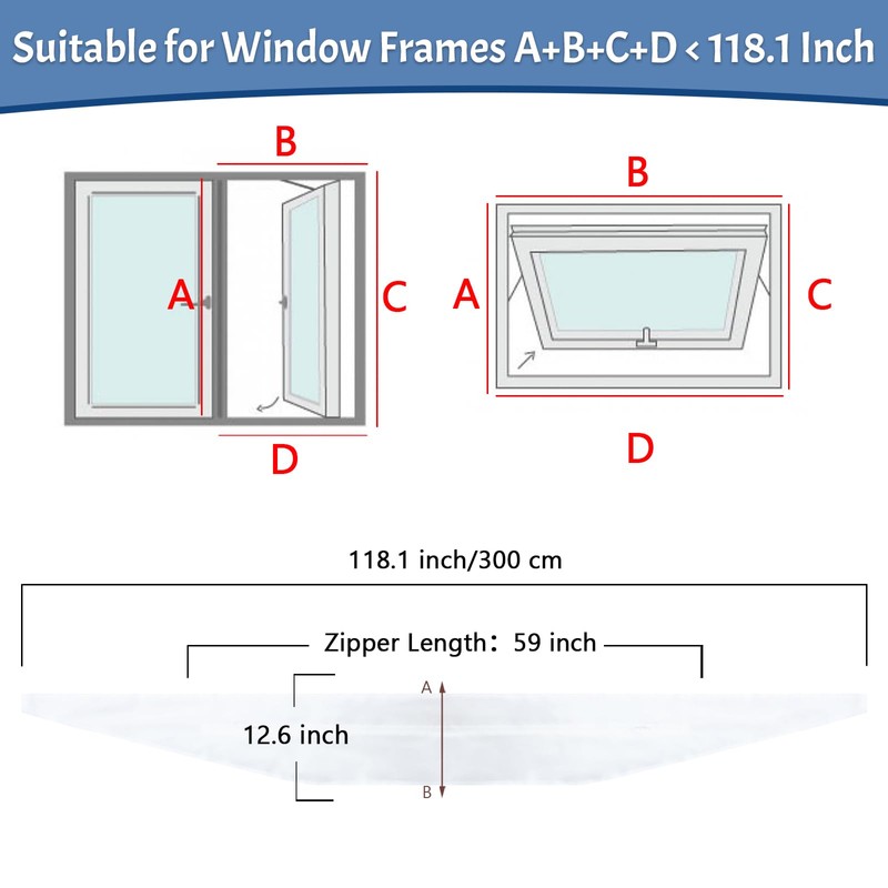 IFORYONLIFE Protable Air Conditioner Window Seal Universal Casement Window Air