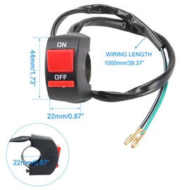 Mini Bike Switch 2Pcs 39" On Off Toggle Switch 7/8" 22mm Handlebar Dirt Bike Switch for Coleman CT100U CT200U BT200X 212cc 196cc Baja Warrior MB200 DB30 CRF50 XR50 TaoTao Coolster ATV Scooter Go Kart