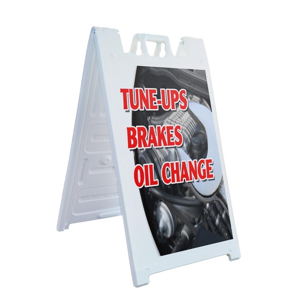 A-Frame Sidewalk Tune Ups Brakes Oil Change 24" x 36"