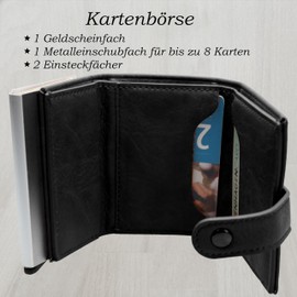 flevado Handy Practical Credit Card Wallet Unisex Card Purse Money Cards Wallet Choice of Colours, black, With note compartment