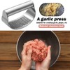 SUPARO Garlic Press Rocker Stainless Steel, Fruit Crusher with Comfortable