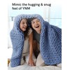 YnM Chunky Throw Blanket, Medium-Weight, Hand Knitted with Chenille Yarn,