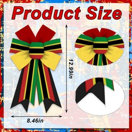 2 Pieces Black History Month Bows for Wreath, Juneteenth Freedom Wreath Bows Yellow Black Burlap Bows Kwanzaa Holiday Bows African American Craft Bows for Front Door Decorations Supplies
