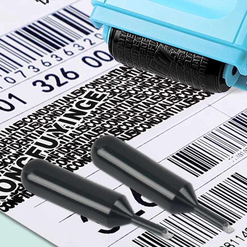 9PCS Identity Theft Protection Roller Stamp Ink,Identity Theft Stamp Refill,Identity