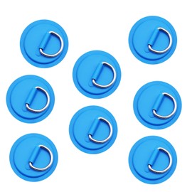 JuneKooler 8 Pieces Stainless Steel D Rings Patch for Inflatable Boat, Sup D-Ring Patch,Kayak D Ring Patch,Dring Patch for Paddle Board, No Glue Included (Blue)