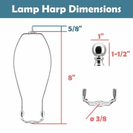 Aspen Creative 20018-21 Lamp Harp Set, Satin Nickel