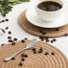 Jute Woven Placemats, Set of 4 Round Braided Tablemats Natural