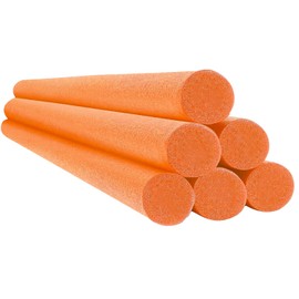 Chochkees Orange Pool Noodles Swimming Solid Core Foam Tube, Floating Thick Noodles for Floating, Pool Accessories, 52" (12-Pack)