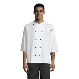 Uncommon Threads Men's Standard Epic 3/4 SLV Chef Shirt, White, L