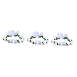 Minkissy 3pcs Flower Hairband Floral Crown Bridal Headwear Floral Headdress Flower Girl Crown