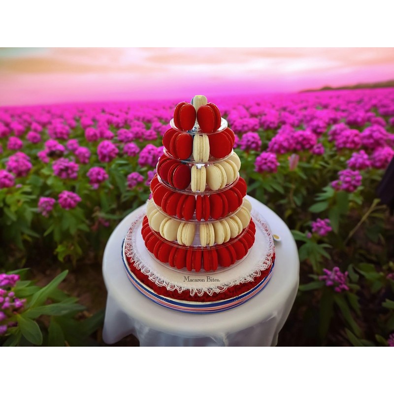 Red Velvet and Vanilla Macaron Cookie Gift Box, 24 Count