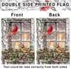 Winter Candle Cardinal Garden Flags 12×18 Inch Double Sided Xmas