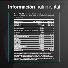 B Life Nootropico Clarity Platinum | 260 Cápsulas | Ingredientes naturales: Hongo Melena de León, Bacopa, Tirosina, Café Verde | Clarity Platinum.