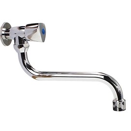 Sanixa GO700700 Cold Water Wall Valve, Chrome-Plated Brass, Pivoting Spout, Cold Water Valve, Wall Fitting, Tap