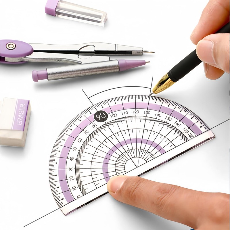 THJOPOKEEL 7 piezas compas escolar, metal durable exterior caso conjunto,