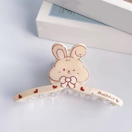 2pc Easter Rabbit Hair Claw Clip for Women Girls, Big Acrylic Bunny Banana Barrettes,Her Spring Hair Decor Accessories for Easter Holiday Celebrations