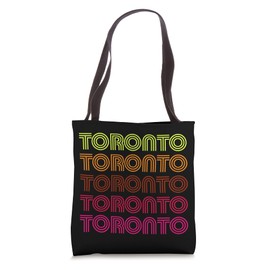 Retro Toronto Canada Inline Font Disco Design Vintage Tote Bag