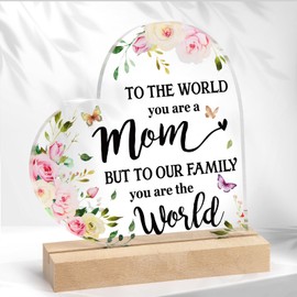 Gifts for Mum, Christmas Birthday Gifts for Mum, Acrylic Plaque with Wooden Base, Mum Gifts, Mum Gifts from Daughter, Best Mum Gifts, Mothers Day Gifts
