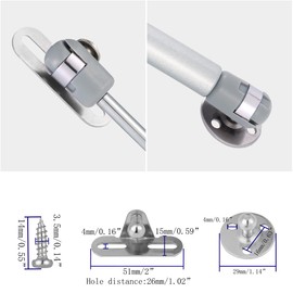 80N/18 lb 8 inch Long Gas Support Cabinet Hinge Safety Lift Support, Gas Shock, Soft Open and Lower Cover Support and BufferTelescopic Cabinet Door Rubber Head Gas Spring Support (2 Pack)
