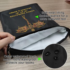Romantasy Dark Academia Dragons Book Sleeve, Fantasy Novel Reader Gift, Bookish Gifts, Book Inspired Gift, Paperback Book Protector Book Cover Dragons Lovers Book Gifts (Dragons Book-Black)
