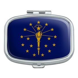 Indiana State Flag Rectangle Pill Case Trinket Gift Box