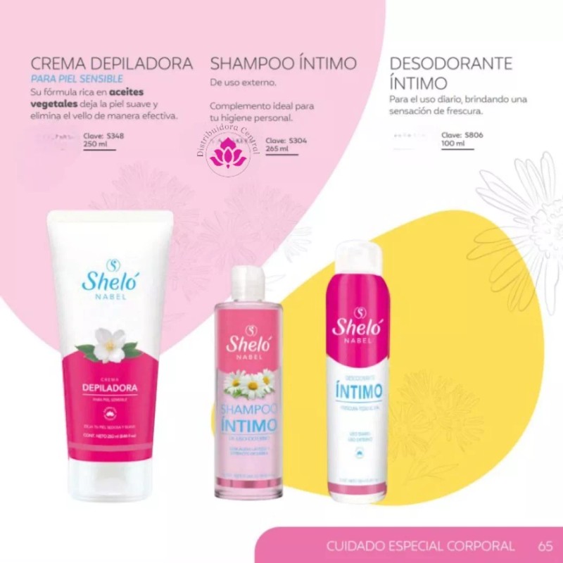 Sheló Nabel Shampoo Intimo Shelo Nabel® 265ml. 5 Piezas