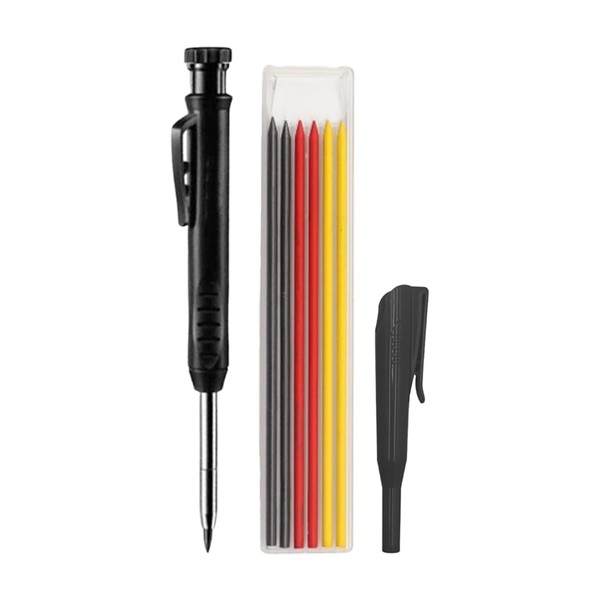 DWFEYOI Mechanical Carpenter's Pencils with 6 Leads, Carpenter's Pencils with