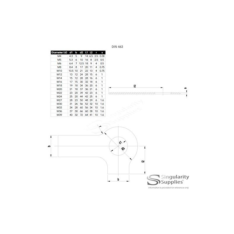 M5 (5mm x 16mm) Tab Washer (Winged) - Stainless Steel