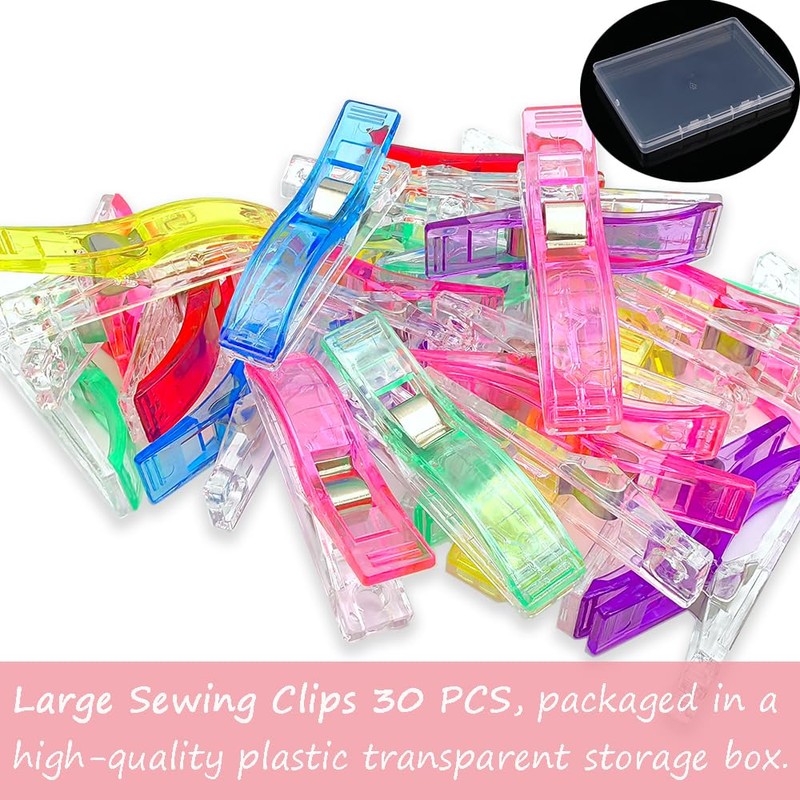 Large Sewing Clips for Fabric and Quilting 30 Pcs, KOLUP