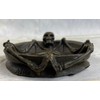 Art Deco Skeleton Skull Ashtray Bar Office Home Decor Bronze