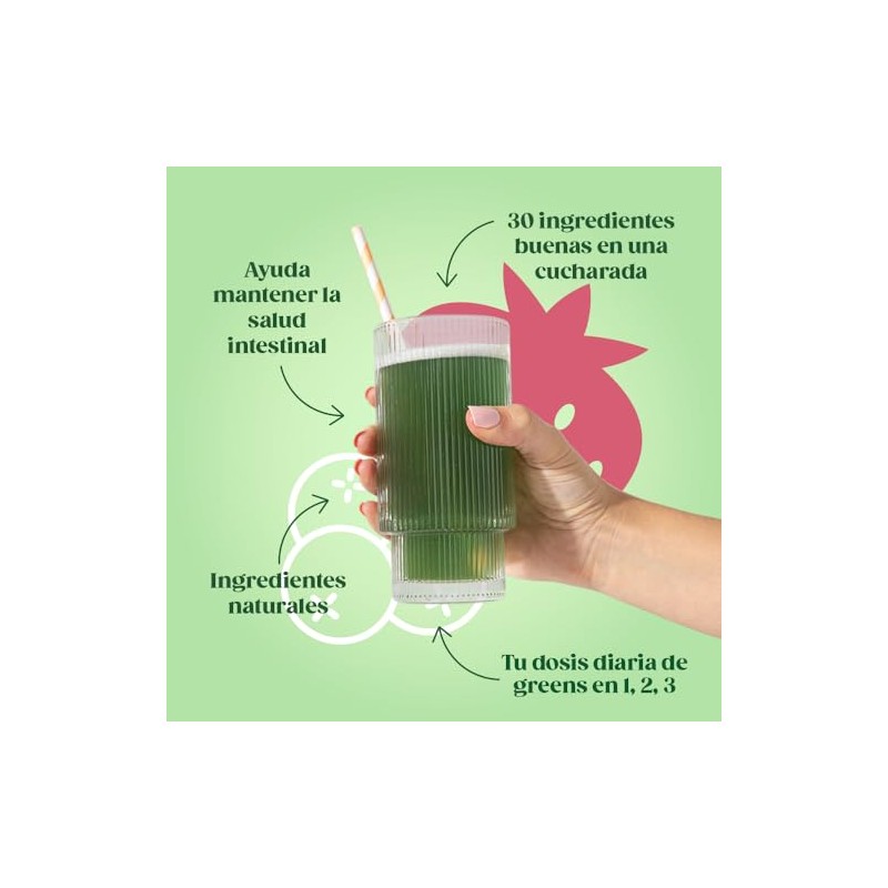 Polvo Verde Super Greens Bloom Nutrition Probióticos Enzimas Digestivas Spirulina