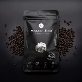 Pepper Field Kampot Black Pepper 50 g - Black Peppercorns - 100% Real Black Pepper from Kampot, Cambodia PGI - Black Pepper Whole - Pepper for Mill and Pepper Mill for Grinding