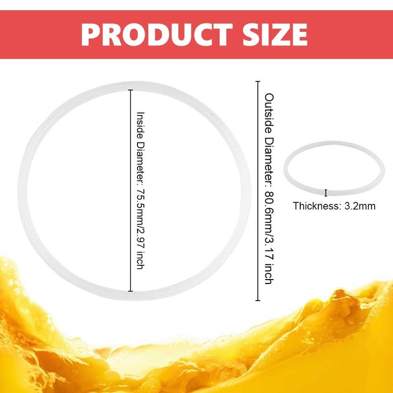 6 PCS Replacement Gaskets Healthy & Environmentally Friendly Rubber O