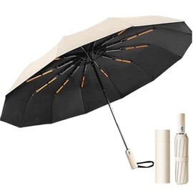 BestoU Paraguas de Bolsillo Reforzado Sombrilla para Sol y Lluvia Paraguas Plegable Automático Grande Sombrilla Resistente al Viento con Protección UV Paraguas Portatil para Hombres y Mujeres