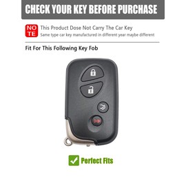 YINEOR for Lexus Key Fob Cover Leather Car Key Case Keychain Fob Holder Compatible for GX460 IS250 IS350 LS460 LS600h ES350 GS300 GS350 GS430 GS450h RX350 RX450h CT200H LX570 (Blue)
