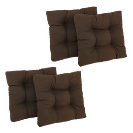 Blazing Needles 19-inch Twill Square Chair Cushion, 19" x 19", Chocolate 4 Count