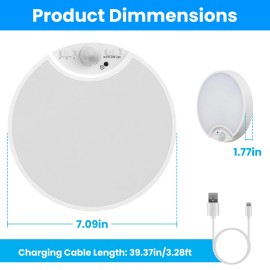 iMounTEK USB Rechargeable Dimmable Motion Sensor Ceiling Light Night Lighting Lamp Remote