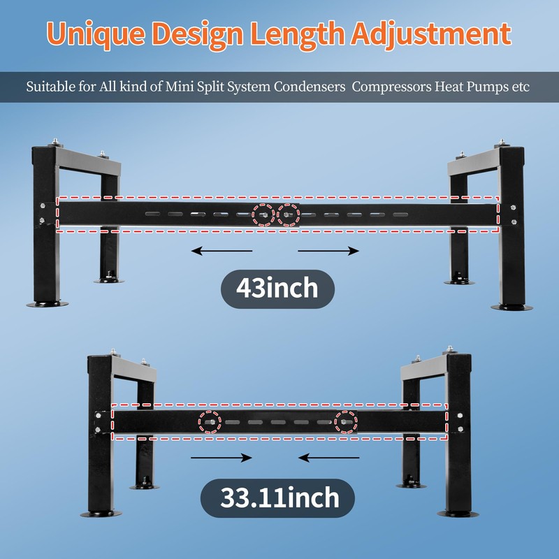 WeCooper Mini Split Ground Stand for 9000-60000BTU, Heavy-Duty Condenser Stand,