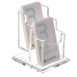 SANRUI Acrylic Business Card Stand Business Card Holder Organizer Vertical