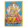 Gold Foil Embossed Hindu God Lord Vishnu Goddess Lakshmi Shrine
