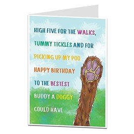 Funny Happy Birthday Card From The Dog Pet Theme For The Owner Lover Perfect For Mum Dad Husbands & Wifes
