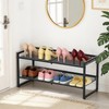 Expandable Shoe Rack, 2 Tier Adjustable Shoe Organizer with Flat