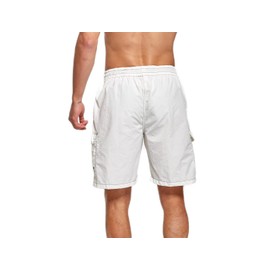 STICKON Mens Swimming Trunks Quick Dry Summer Beach Shorts Board Shorts with Pockets White L