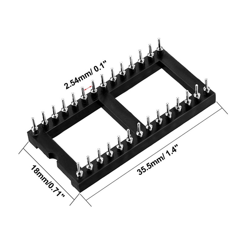 sourcing map 10pcs DIP IC Chip Socket Adaptor 2.54mm Pitch