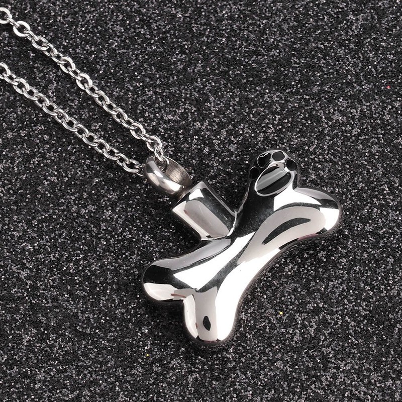 BOne shaped Urn Necklace Memorial Pet Ash Pendant Jewelry