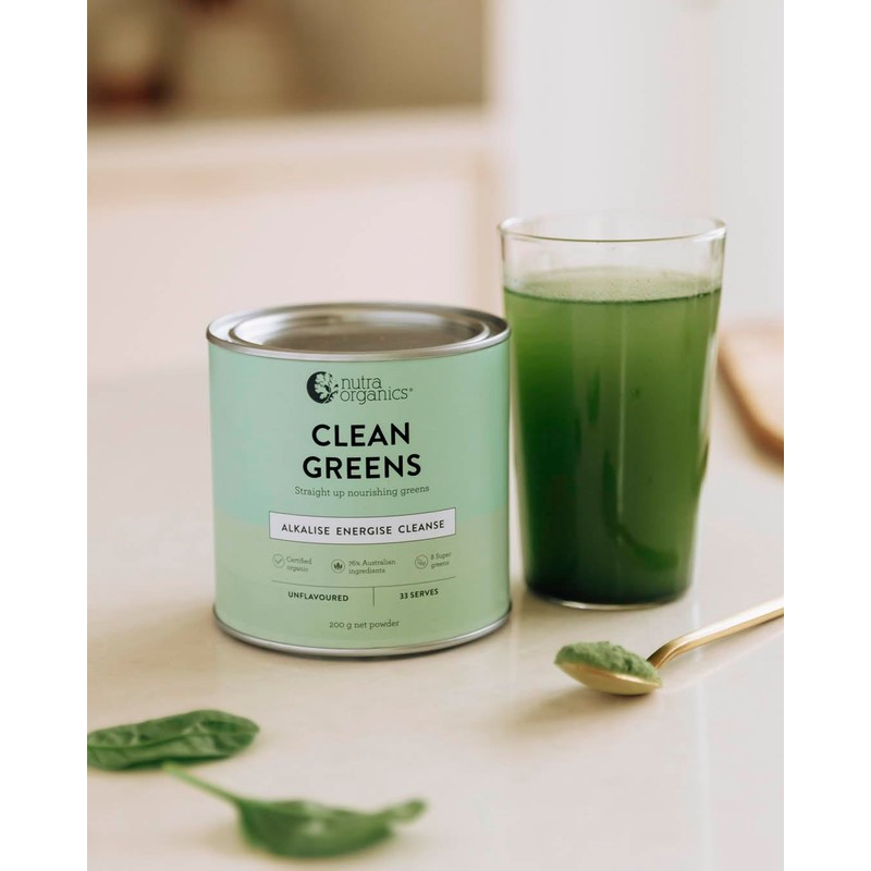 Nutra Organics Clean Greens Straight Up Greens 200g | Superfood