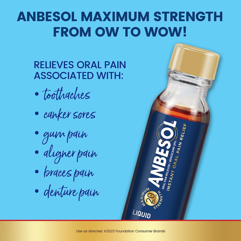Anbesol Maximum Strength Oral Anesthetic Liquid - 0.41 fl oz