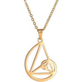 YIQPKUM Golden Cut Fibonacci Necklace Stainless Steel Geometric Spiral Pendant Math Teacher Gift Science Jewelry, Stainless Steel, No Gemstone